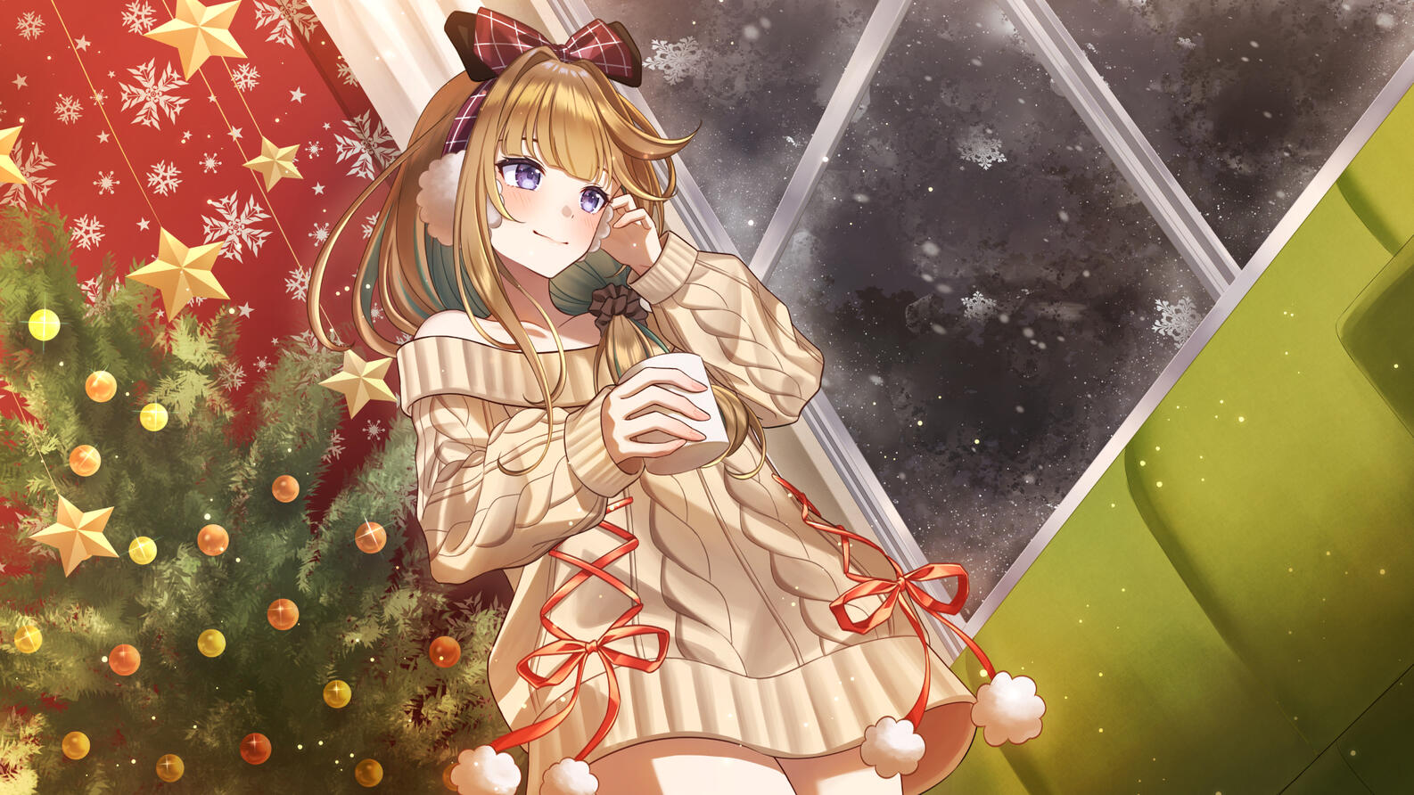 Lyta Luciana (CozyCazt), Christmas Themed Live Stream Opening Screen Illustration (2025)